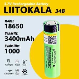 Акумулятор 18650, LiitoKala NCR 34B, 3400mAh, ПРОМИСЛОВИЙ, ОРИГІНАЛ