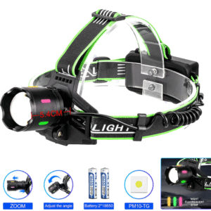 Ліхтар налобний NIGHT VISION FLUORESCENCE PLD-903-TG, 1 РЕЖИМ, 2x18650, ЗП Type-C, zoom