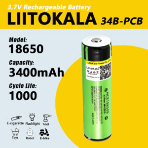 Акумулятор 18650, LiitoKala NCR 34B-PCB, 3400mAh, З ЗАХИСТОМ, ОРИГІНАЛ