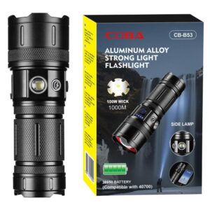 Ліхтар CB-B53-TG, 3х18650, Power Bank, індикація заряду, ЗП Type-C, zoom, Box