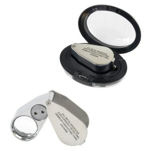 Лупа складана 40x з LED та UV-підсвічуванням, металева MG-9890