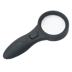 Лупа ручна з LED та UV-підсвічуванням, збільшення 4x, діаметр лінзи 65 мм TH-600559