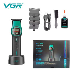 Триммер VGR V-885T GREEN, 4 насадки, LED display