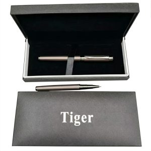 Подарункова ручка ролерна Tiger у футлярі (матово-сіра) 30038