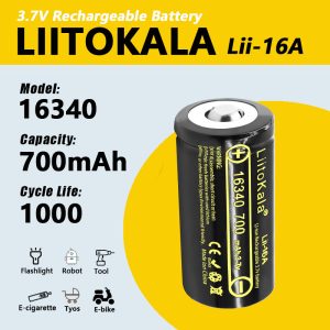 Акумулятор 16340, LiitoKala Lii-16A, 700mAh, ОРИГИНАЛ