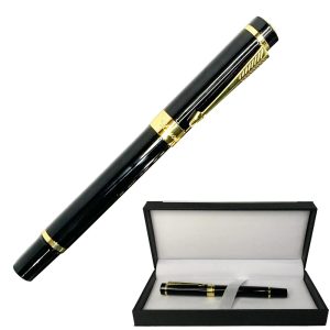 Кулькова ручка в подарунковому футлярі, чорна із золотими вставками Honest 5528