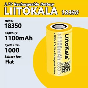 Акумулятор 18350, LiitoKala, 1100mAh, 3.7V