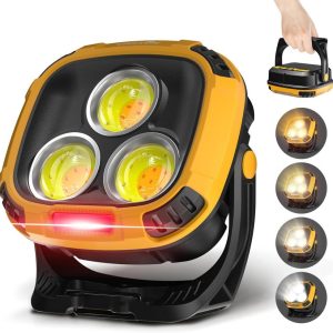 Ліхтар кемпінг W891-1-3COB(White+Yellow)+5SMD(Red), Power bank, 2x18650, ЗП Type-C, магніт, гачок