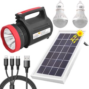 Ліхтар переносний Luxury 1902 T, 5W+22SMD, 2 лампи 3W, power bank, вбуд. акум., сонячна батарея, ЗУ 220V, Box